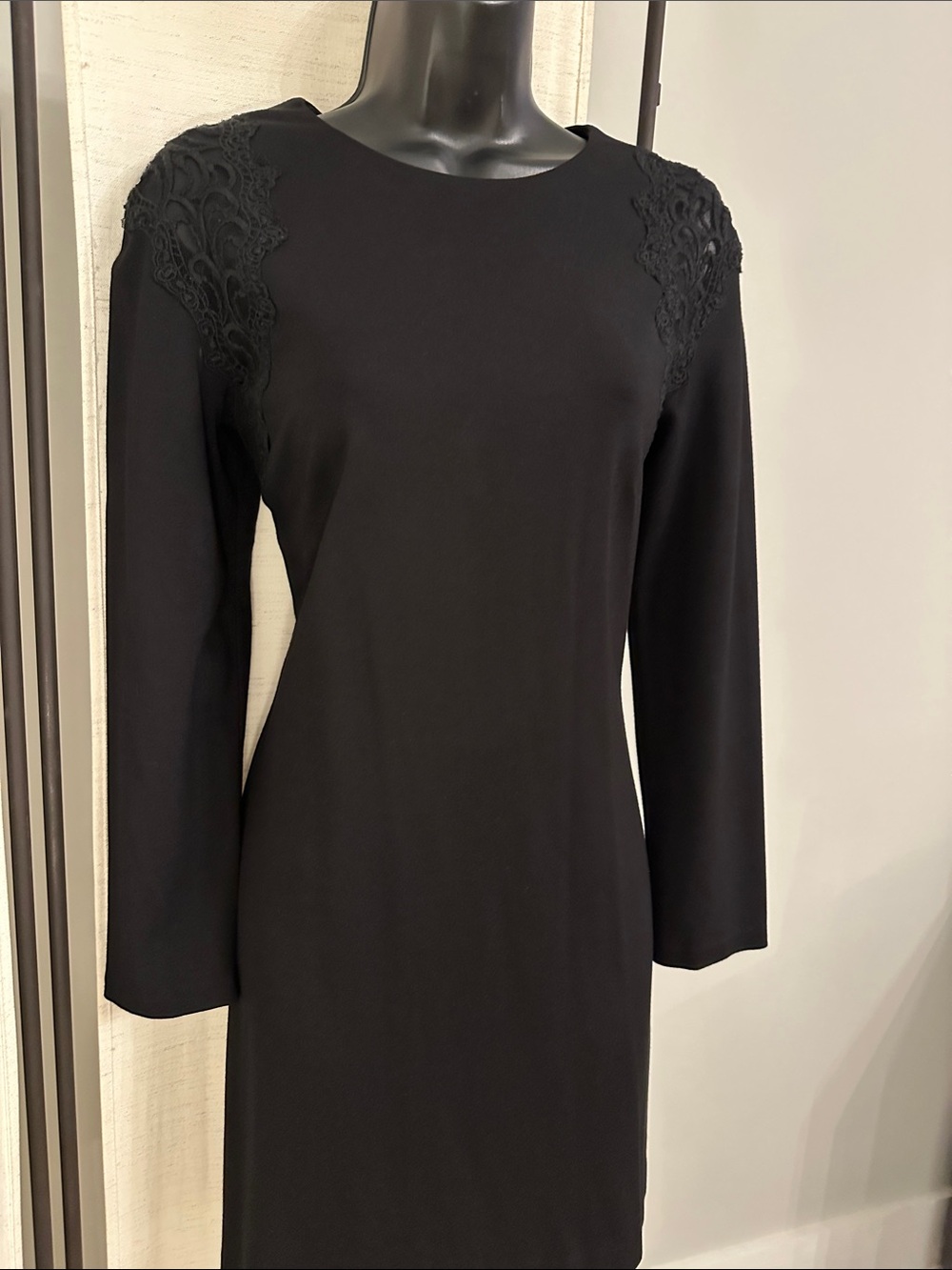 Cynthia Steffe Black Lace Long Sleeve Career Stretchy Dress 4